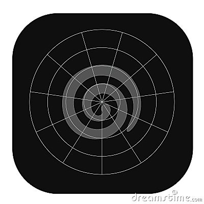 Polar, circular grid, mesh. Pie chart, graph element Cartoon Illustration
