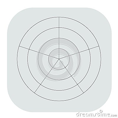 Polar, circular grid, mesh. Pie chart, graph element Cartoon Illustration