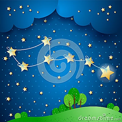 Polar star, fantasy illustration Vector Illustration