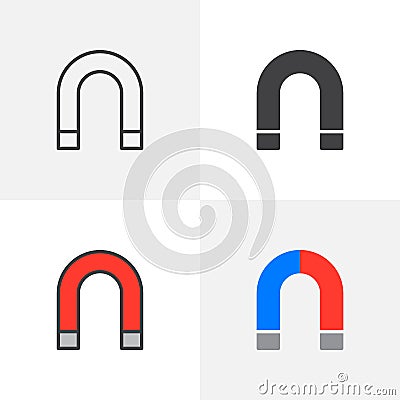 Polarity magnet icon Vector Illustration