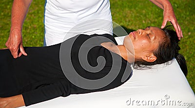 Polarity massage Stock Photo