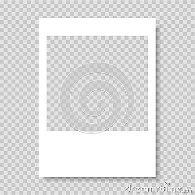 Polaroid frame, vector. Photo frame. Frame-border template. Gray color. Vector illustration. Kyiv, Ukraine - March 7, 2021 Vector Illustration