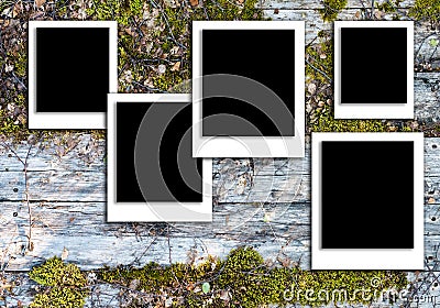 Polaroid pattern for photo frames with background texture Stock Photo