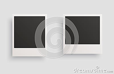 Polaroid square photo frames with shadows isolated on a white background. Vector illustration Vector Illustration