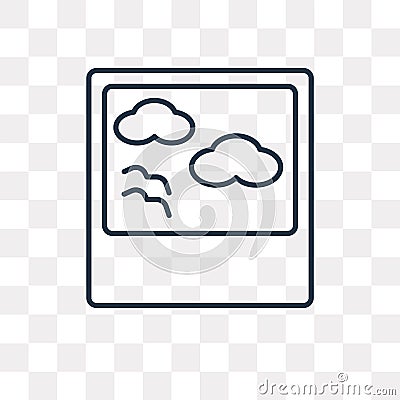 Polaroid vector icon isolated on transparent background, linear Vector Illustration