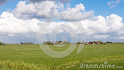 Polder landscape of Groene Hart in Dutch Randstad, South Holland Stock Photo