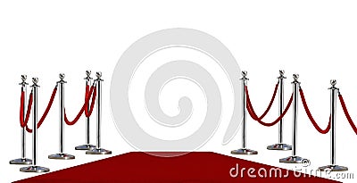 Pole barricade and red carpet Stock Photo