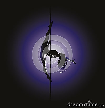 Pole dance Kim position Vector Illustration