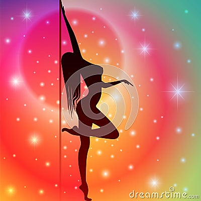 Pole Dancer Vector Illustration