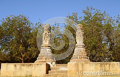 Pole or enterance gate at Modhera Sun Temple, Gujarat Editorial Stock Photo