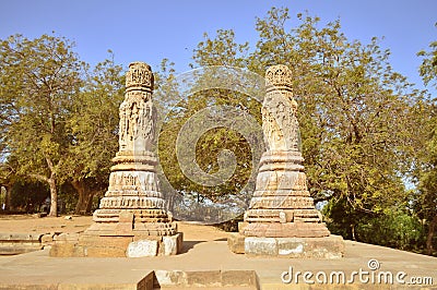 Pole or enterance gate at Modhera Sun Temple, Gujarat Editorial Stock Photo