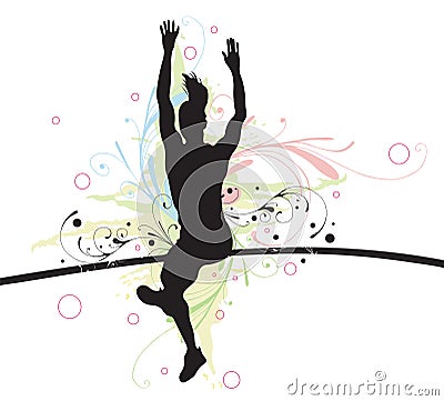 Pole vaulter Vector Illustration