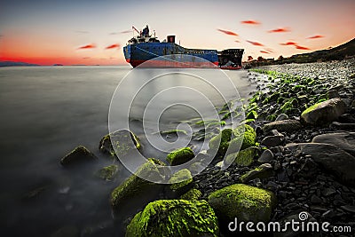 The Polente lighthouse in Bozcaada Island Stock Photo