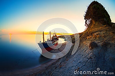 The Polente lighthouse in Bozcaada Island Stock Photo