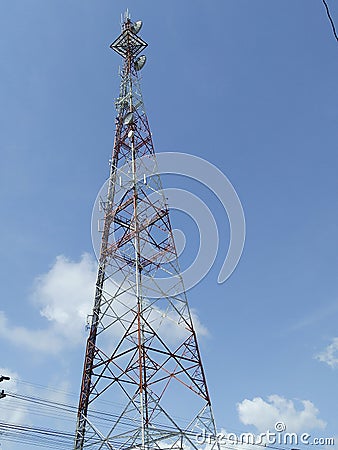 Poles communications network Stock Photo