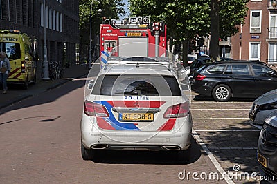 Police And Ambulance And Fire Department At Work At Amsterdam The Netherlands 13-7-2020 Editorial Stock Photo
