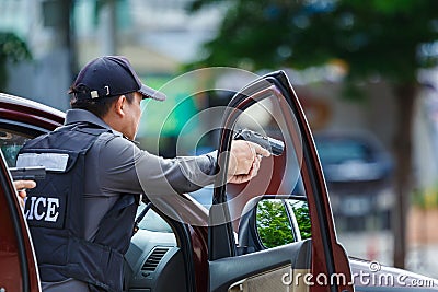 Police arrested,Police,Gun. Editorial Stock Photo