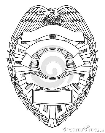 Police Badge Blank Vector Illustration