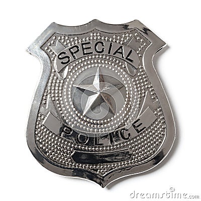 Police Badge with Clipping Path - Stock Photo Stock Photo