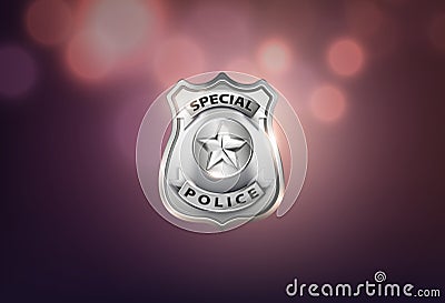 Police Badge Realistic Composition Vector Illustration