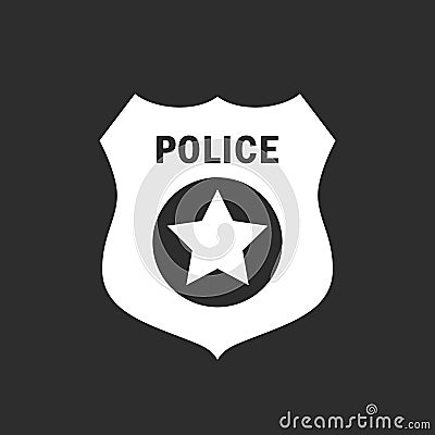 Police badge vector icon Vector Illustration