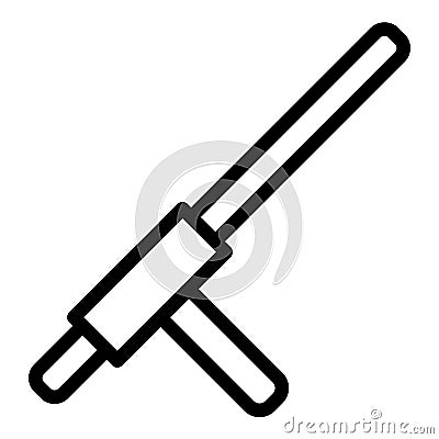 Police baton line icon. Cannon illustration isolated on white. Police stick outline style design, designed for web and Vector Illustration