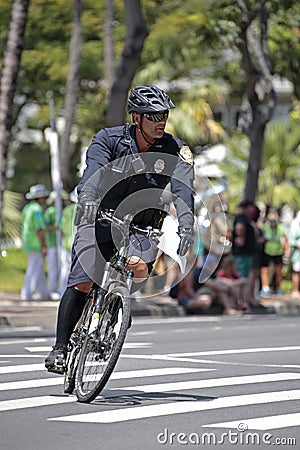 Police Bicycle Patrol Editorial Stock Photo