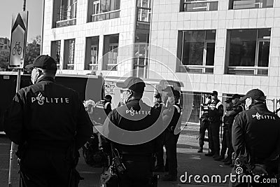 Police Blockade At The Stopera Building During The Extinction Rebellion Group At The Stopera Square At Amsterdam The Netherlands 7 Editorial Stock Photo