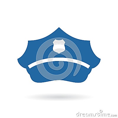 Police blue hat icon Vector Illustration