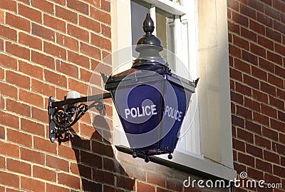 Police Blue Lamp Sign Stock Photo