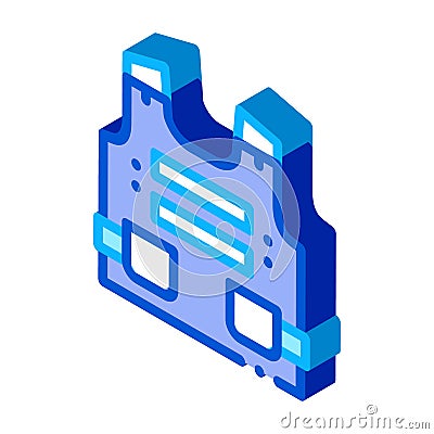 Police Body Safe Armor isometric icon vector illustration Vector Illustration