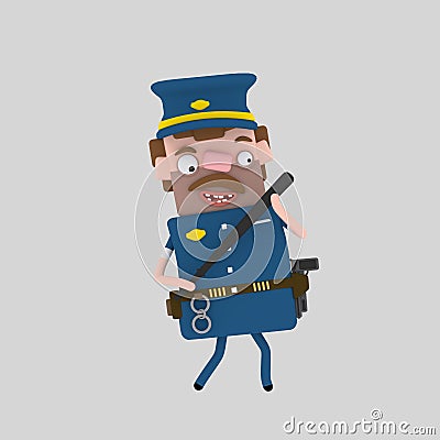 Police boss 3D Cartoon Illustration