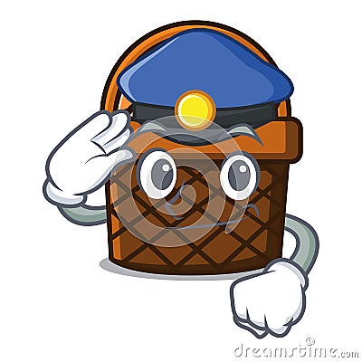 Police bread basket character cartoon Vector Illustration