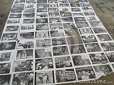 Police brutality colllage in Hongkong Editorial Stock Photo