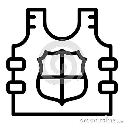 Police bulletproof icon, outline style Vector Illustration