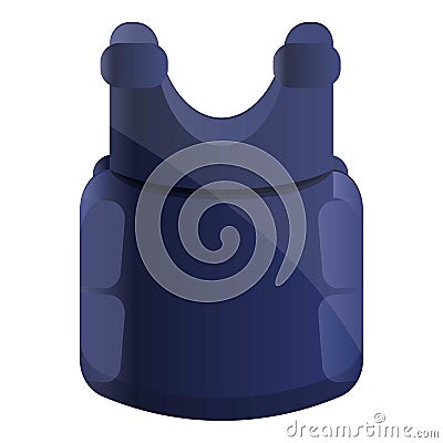 Police bulletproof vest icon, cartoon style Vector Illustration