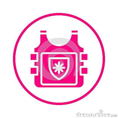 Police, Bulletproof vest icon logo Stock Photo