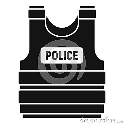 Police bulletproof vest icon, simple style Vector Illustration