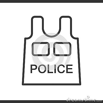 Police bulletproof vest linear icon. Vector Illustration
