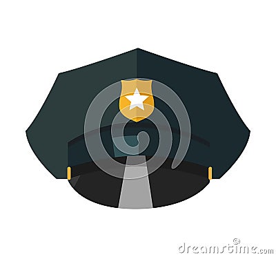 Police cap with golden token realistic vector illustration isolated Vector Illustration