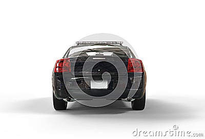 Police car without decals - back view Stock Photo