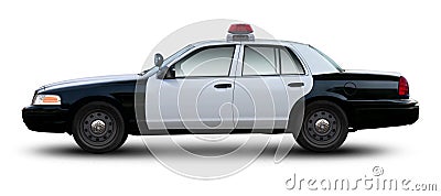 Police car ford crown victoria side view. Stock Photo