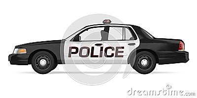 Police Car Isolated Stock Photo