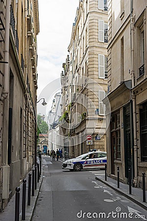 Police car in Paris Editorial Stock Photo