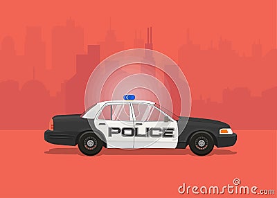 Police Car vector illustration. Vector Illustration