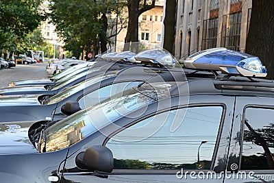 Police Cars Stock Photo