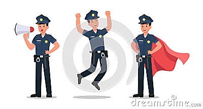 Police character vector design no7 Vector Illustration