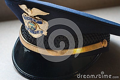Police Chief Hat Stock Photo