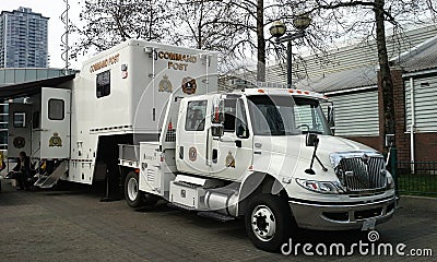 Police Command Post Editorial Stock Photo