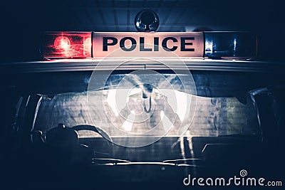 Police Cruiser Traffic Stop Stock Photo